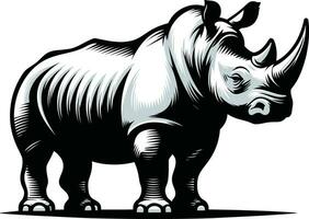 Nashorn Silhouette Illustration Profi Vektor