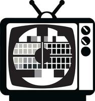 schwarz und Weiß retro Fernseher Silhouette Illustration Profi Vektor