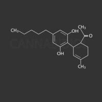 cannabidiol molekyl skelett- kemisk formel vektor