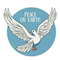 vektor illustration avatar ikon av vit flygande duva av fred, duva spridning dess vingar på himmel bakgrund isolerat på vit bakgrund med Plats för text