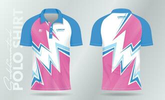 Sanft Farbe Blau und Rosa Sublimation Polo Sport Jersey Vorlage Design vektor