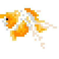 Goldfisch Karikatur Symbol im Pixel Stil vektor