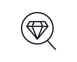 Diamant Konzept. Single Prämie editierbar Schlaganfall Piktogramm perfekt zum Logos, Handy, Mobiltelefon Apps, online Geschäfte und Netz Websites. Vektor Symbol isoliert auf Weiß Hintergrund.