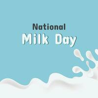 Welt Milch Tag Hintergrund. wellig Milch und Milch, Licht Blau Hintergrund, Welt Milch Illustration Design. vektor