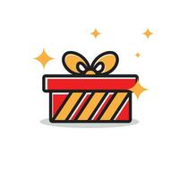 röd gåva överraskning låda, lämplig för födelsedag gåva, särskild paket, gåva, magi låda, stil ikon vektor illustration