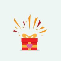rot Geschenk Überraschung Kasten, geeignet zum Geburtstag Geschenk, Besondere Paket, Geschenk, Magie Kasten, Stil Symbol Vektor Illustration