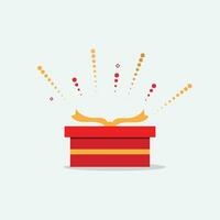 röd gåva överraskning låda, lämplig för födelsedag gåva, särskild paket, gåva, magi låda, stil ikon vektor illustration
