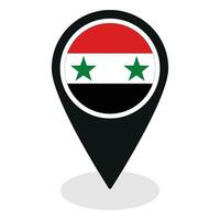 syrien flagga på Karta precisera ikon isolerat. flagga av syrien vektor
