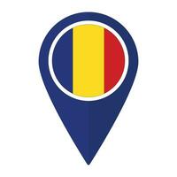 rumänien flagga på Karta precisera ikon isolerat. flagga av rumänien vektor