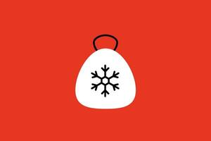 Einkaufen Tasche Symbol mit Schneeflocken. Vektor Illustration.