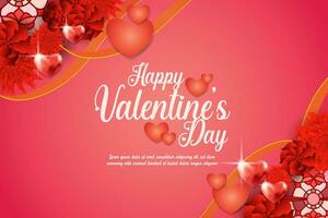 elegant realistisch Valentinstag Karte, Banner und Poster Hintergrund abstrakt mit Liebe Symbol und Blume Layout vektor