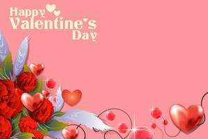 elegant realistisch Valentinstag Karte, Banner und Poster Hintergrund abstrakt mit Liebe Symbol und Blume Layout vektor