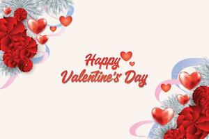 elegant realistisch Valentinstag Karte, Banner und Poster Hintergrund abstrakt mit Liebe Symbol und Blume Layout vektor