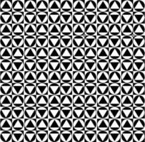 Vektor abstrakt nahtlos geometrisch Textur im das bilden von Kreise und Dreiecke auf ein schwarz und Weiß Hintergrund