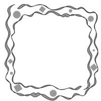 schwarz Vektor abstrakt Rahmen auf ein Weiß Hintergrund gezeichnet im Gekritzel Stil und dekoriert mit ein grau geometrisch Muster