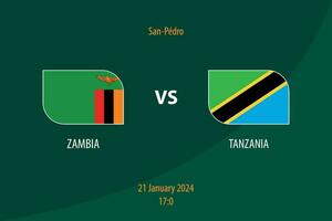 zambia mot tanzania fotboll tavlan utsända mall vektor