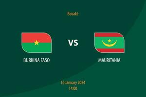 Burkina faso mot mauretanien fotboll tavlan utsända mall vektor