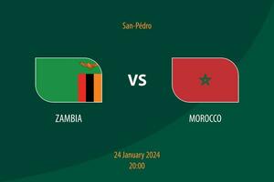 zambia mot marocko fotboll tavlan utsända mall vektor