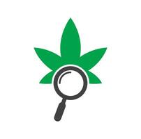 Cannabis Suche Logo Design Vektor Vorlage.
