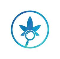 Cannabis Suche Logo Design Vektor Vorlage.