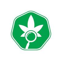 cannabis Sök logotyp design vektor mall.