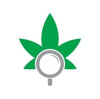 cannabis Sök logotyp design vektor mall.