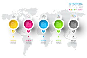 Business infographic med 5 steg. vektor