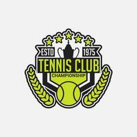 tennis logotyp bricka och klistermärke vektor