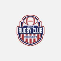 rugby logotyp bricka och klistermärke vektor