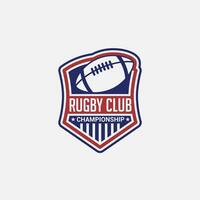 rugby logotyp bricka och klistermärke vektor