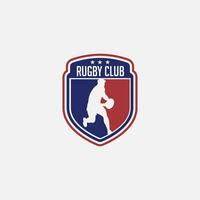 rugby logotyp bricka och klistermärke vektor