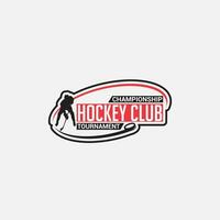 hockey logotyp bricka och klistermärke vektor