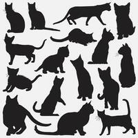 Bengalen Katze Silhouette einstellen vektor