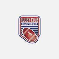 rugby logotyp bricka och klistermärke vektor