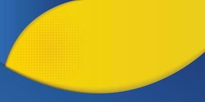 abstrakt Gelb und Blau geometrisch Kurve Überlappung Schicht Hintergrund mit Halbton Punkte Dekoration. modern horizontal Banner Vorlage Design. passen zum Abdeckung, Header, Poster, Banner, Webseite, Geschäft vektor