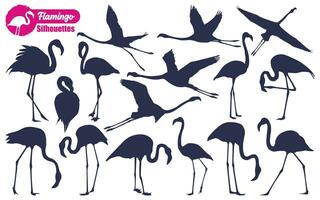 flamingo fågel silhuetter vektor konst