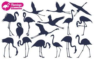 Flamingo Vogel Silhouetten Vektor Kunst