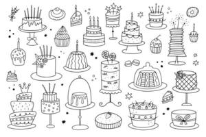 Vektor Illustration mit Gekritzel Kuchen. International Kuchen Tag.