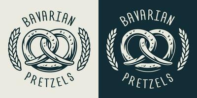 emblem av bavarian pretzel för öl festival vektor