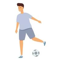 pojke fotboll spela ikon tecknad serie vektor. Gym sport spela vektor
