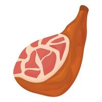 geschnitten Jamon Symbol Karikatur Vektor. Gericht Spanien Fleisch vektor