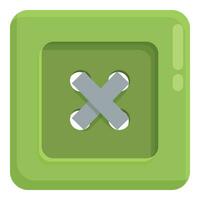 grön kalk knapp ikon tecknad serie vektor. textil- tyg vektor