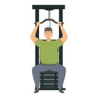 sportlich Fett Mann Sport Symbol Karikatur Vektor. trainieren Verlust Gewicht vektor