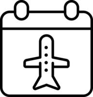 Flug Kalender Gliederung Vektor Illustration Symbol
