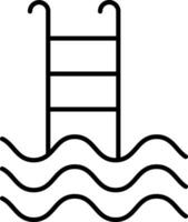 Schwimmen Schwimmbad Gliederung Vektor Illustration Symbol