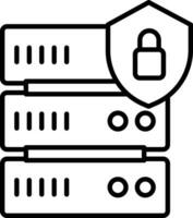 Server sperren Gliederung Vektor Illustration Symbol