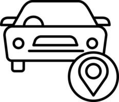 Auto navigieren Gliederung Vektor Illustration Symbol