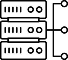 Server fließen Gliederung Vektor Illustration Symbol