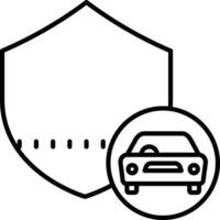 Auto Versicherung Gliederung Vektor Illustration Symbol