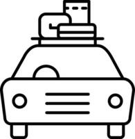 Reise Auto Gliederung Vektor Illustration Symbol